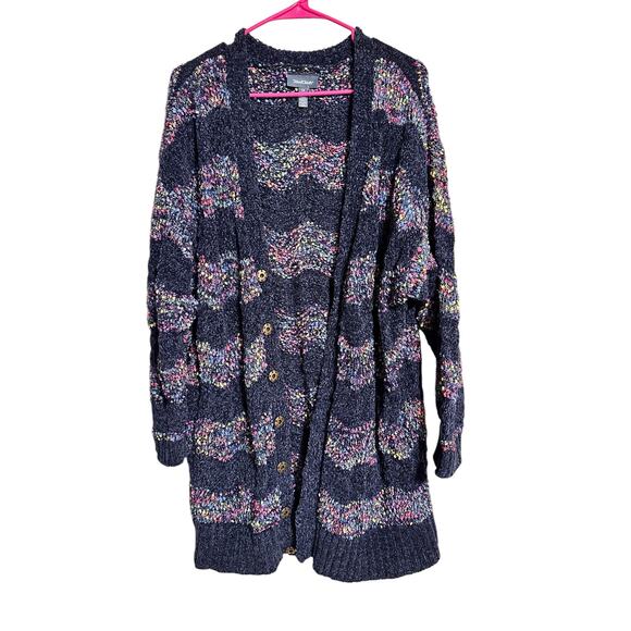 ModCloth Open Cardigan Sweater Blue Multicolor Size 1X - Picture 1 of 7